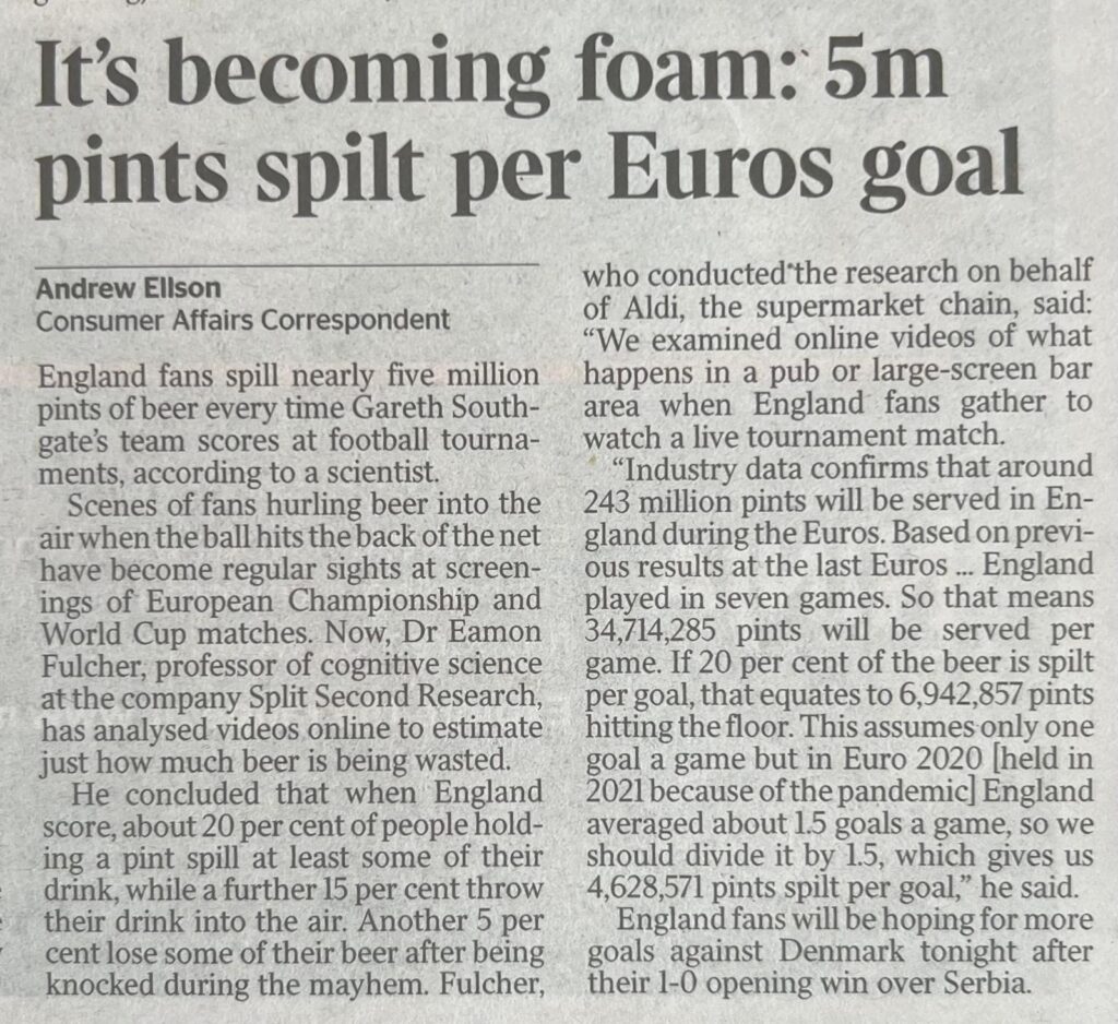 The England Goals That Cost 5 Million Pints: A Market Research Study